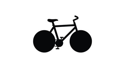 A stark black silhouette of a classic bicycle stands out against a clean white background emphasizing its form silhouette © Jahid