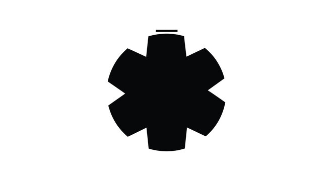 A striking black star of life symbol dominates the frame a medical emblem representing emergency services silhouette high quality