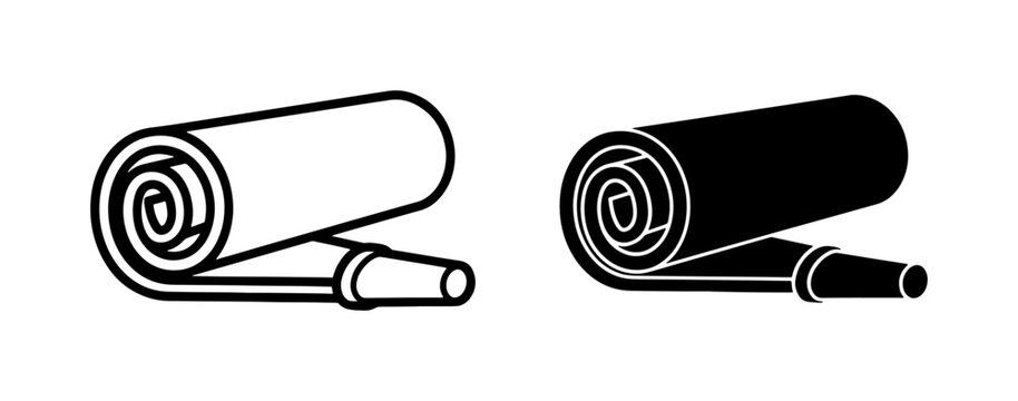 Party Blower Whistle Icon Set in Outline and Solid Style