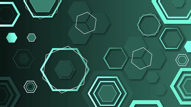 Abstract layered hexagon shape background animation, Modern background with layered hexagons