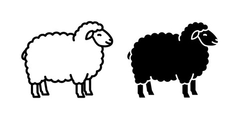 Black and White Sheep Vector Icon Set © Mitu