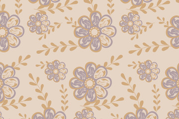 Fototapeta premium Florals fused with soft geometric shapes modern abstract luxury Seamless Pattern Wallpapers textiles fashion prints digital backgrounds