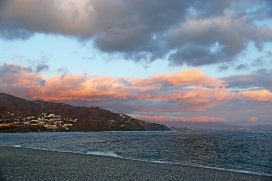 Winter sunrise over the Mediterranean	