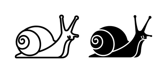 minimalist black and white snail silhouette set © Shohel