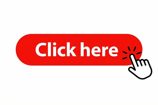 An animated button displaying 'click here' with a hand icon simulating a mouse click action.