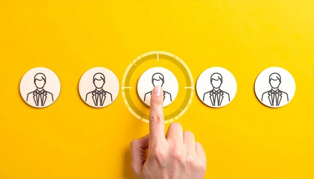 Hand selects candidate icon recruitment decision