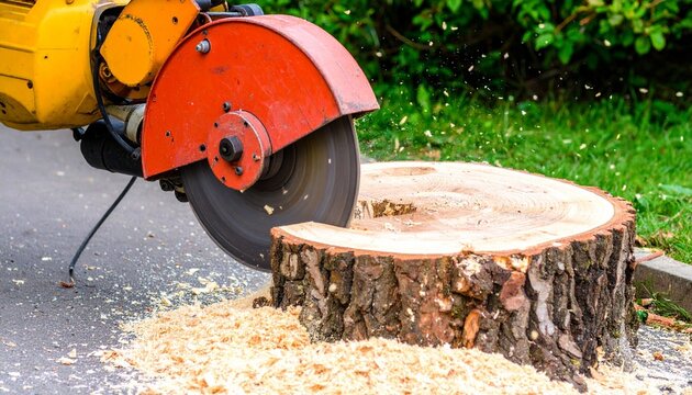 Stump grinder tree removal process