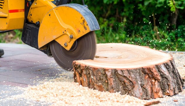 Stump grinder tree removal process