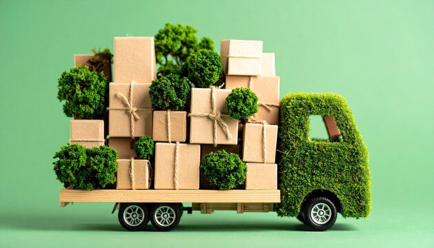 Eco friendly delivery truck sustainable transport
