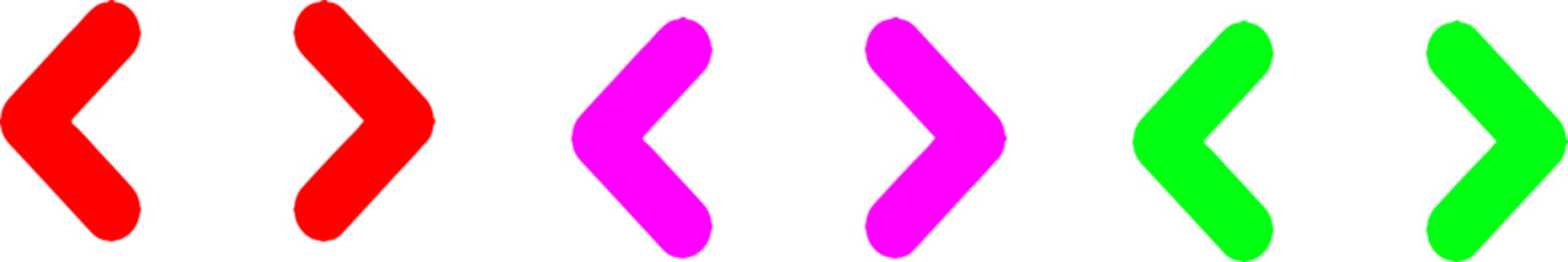 Left and Right Navigation Arrows set Vector multicolor. (forward backward icons set)