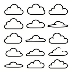 Fototapeta premium Black Silhouette Social Media and Business Communication Icon Set; Phone, Message, Envelope, World Globe, and Calendar Symbols for Web App UI/UX Interface Design