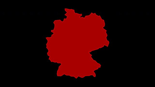 Neon Glowing Wireframe Outline Map of Germany - High-Tech Hologram Concept