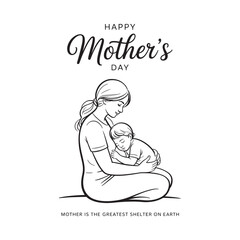 Happy mother s day a loving illustration of a mother and child © MdAbuzar