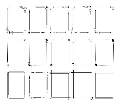 Vintage decorative lines. Frame border ornament text dividers. Line border separators Vintage dividers Elegant baroque label. Vector