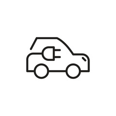 Fototapeta premium Electric car with plug icon for eco friendly transportation concept