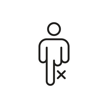 Person with limited leg mobility or amputation symbol icon