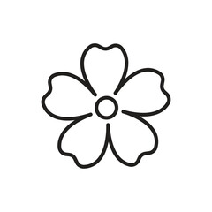 Cherry blossom or flower icon in thin line style © Tornado design