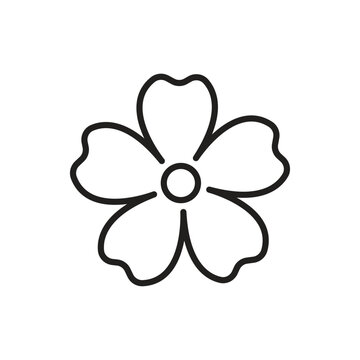 Cherry blossom or flower icon in thin line style