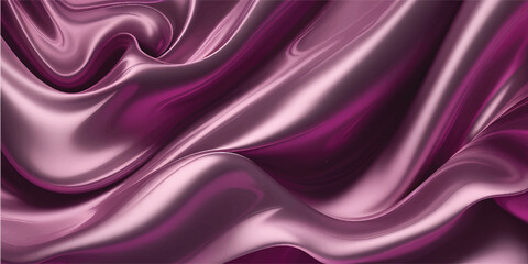 Fototapeta premium Smooth flowing purple silk and violet satin fabric background with a soft wavy texture and luxury pink curves for a shiny textile design backdrop