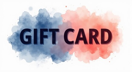 Fototapeta premium Gift card with a watercolor effect gift card concept