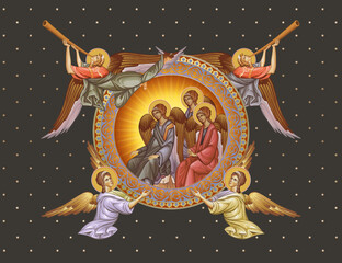 Fototapeta premium Vintage illustration with angels