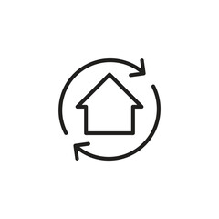 Obraz premium Circular house recycling and sustainable property renovation icon