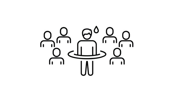 Business presentation, teamwork concept, flat design icons, office meeting symbols, communication strategy