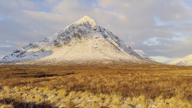 Buachaillee Etive mor covered in snow. Glencoe, Scotland.