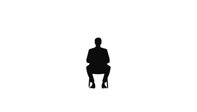 Businessman sits on a chair in a professional pose to represent a stable and calm corporate environment now.