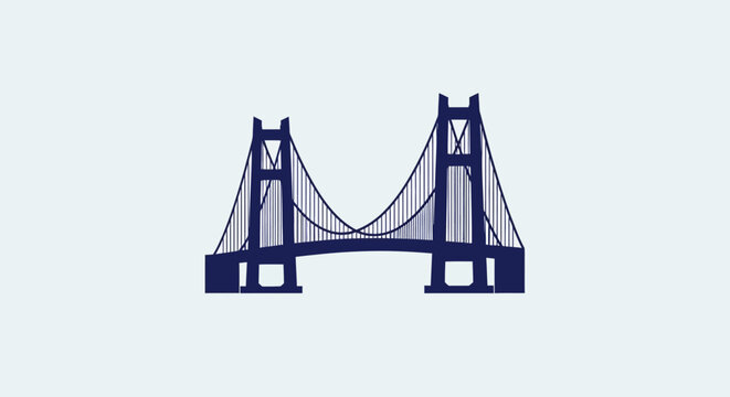 Suspension Bridge Structural Engineering Icon.