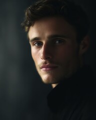 Fototapeta premium Handsome man portrait, clean background