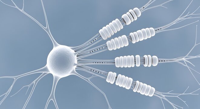 neuron cell structure with synapses and dendrites