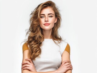 Fototapeta premium confident woman portrait on a withe background