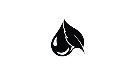Fototapeta premium black leaf logo design element symbol