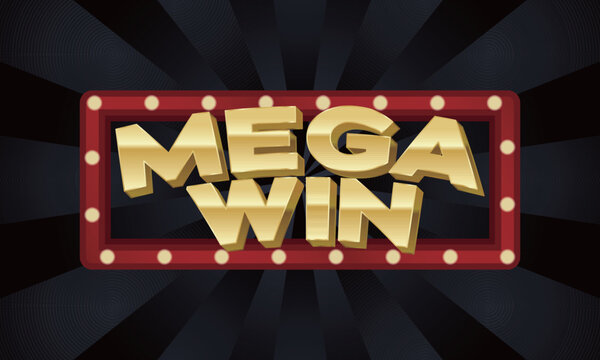 Mega Win Neon Sign (Casino Jackpot Style Logo)