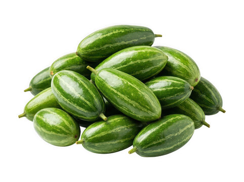 Fresh pointed gourd or parwal vegetable isolated on transparent background