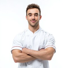 Obraz premium male nurse in uniform on an white background