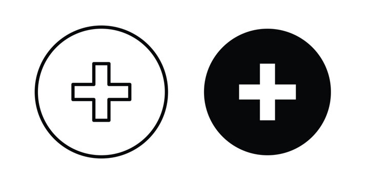 Add icon design concept. Stroke and flat icons set
