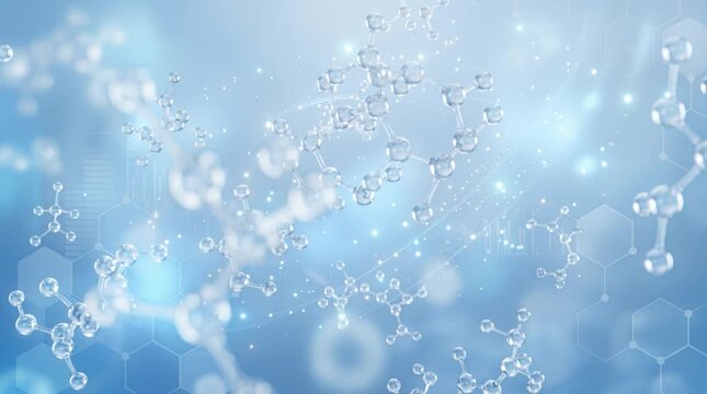 Minimal medical technology background with molecules and clean blue-white gradients, ideal for healthcare, biotech, and scientific motion design.

