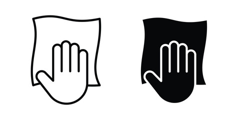 Obraz premium Cleaning cloth icon design concept. Stroke and flat icons set