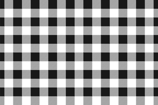 Black And White Vichy Background. Gingham Seamless Pattern.