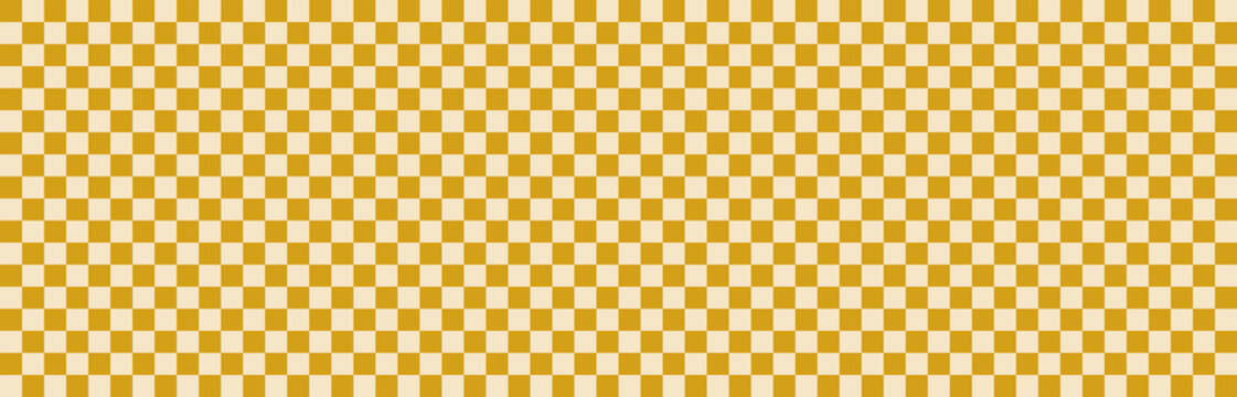 A mustard and beige pattern for a groovy seamless background. Retro checkerboard design