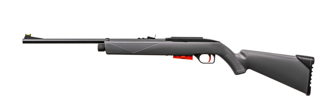 Modern Black Pneumatic Air Rifle Isolated