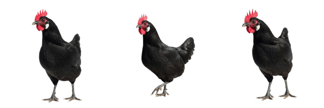 Minorca Chicken Standing Large Poultry - Gallus gallus domesticus - Spanish Heritage Breed - Poule Minorque - Minorka Huhn - Mediterranean Livestock Photography SEO for Farming and Agriculture