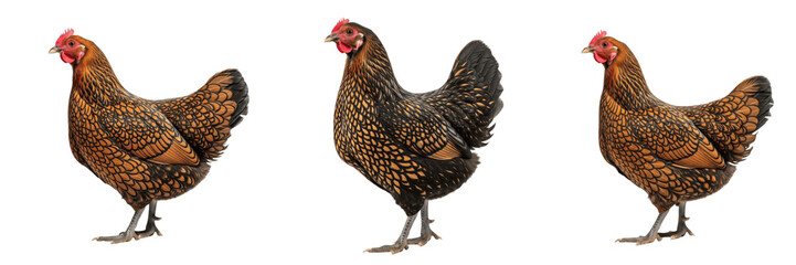 Gold Laced Wyandotte Chicken Standing Heritage - Gallus gallus domesticus - Poule Wyandotte Dorée - Wyandotte Huhn - SEO Optimized American Heritage Poultry Farming Livestock Photography Image © Homelander