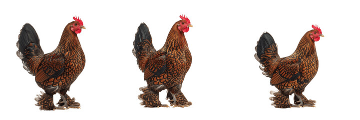 Sebright Bantam Chicken Standing Laced Feathers - Gallus gallus domesticus - Poule Sebright - Sebright Huhn - SEO Optimized Elegant Ornamental Poultry Farming Livestock Photography Image for Farm © Homelander
