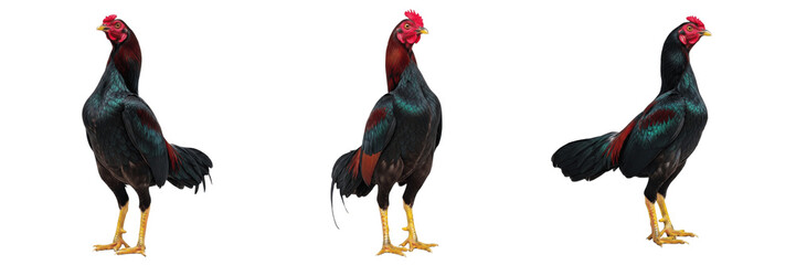 Mille Fleur d'Uccle Chicken Standing Spotted Plumage - Gallus gallus domesticus - Barbu d'Uccle Mille Fleurs - SEO Optimized Colorful Ornamental Poultry Farming Livestock Photography Image for Farm © Homelander
