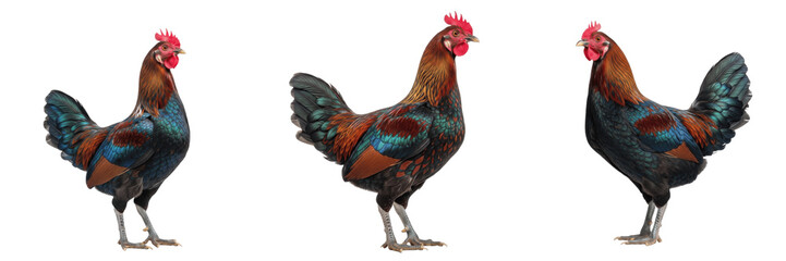 Old English Game Chicken Standing Alert Posture - Gallus gallus domesticus - Poule de Combat Anglaise - SEO Optimized Heritage Game Poultry Farming Vigorous Livestock Photography Image for Agriculture © Homelander