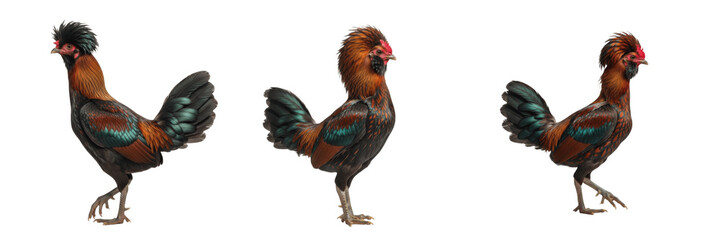 Sumatra Hen Standing Glossy Feathers - Gallus gallus domesticus - Poule de Sumatra - Sumatra Huhn - SEO Optimized Exotic Indonesian Game Poultry Heritage Farming Livestock Photography Image for Farm © Homelander
