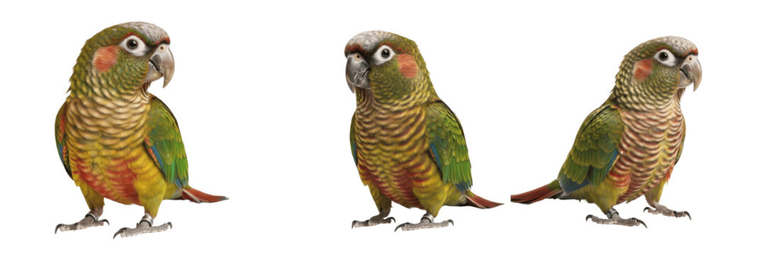 Sun Conure Standing with Bright Alert Posture - Aratinga solstitialis - Cotorra del Sol - Sonnensittich - Vibrant Yellow Parrot SEO Optimized Photography for Wildlife Promotion and Media Use